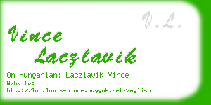 vince laczlavik business card